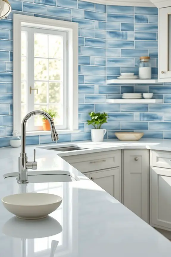 sky blue shaker tiles