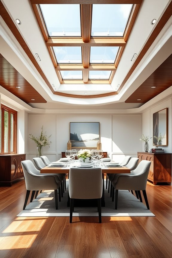 skylights enhance dining ambiance