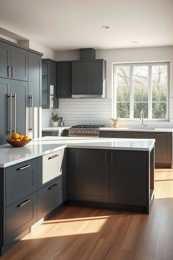 slate grey minimalist kitchen