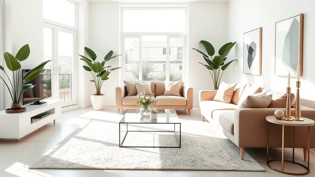 sleek and organized living room