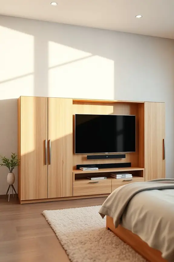sleek bi fold cabinet tv