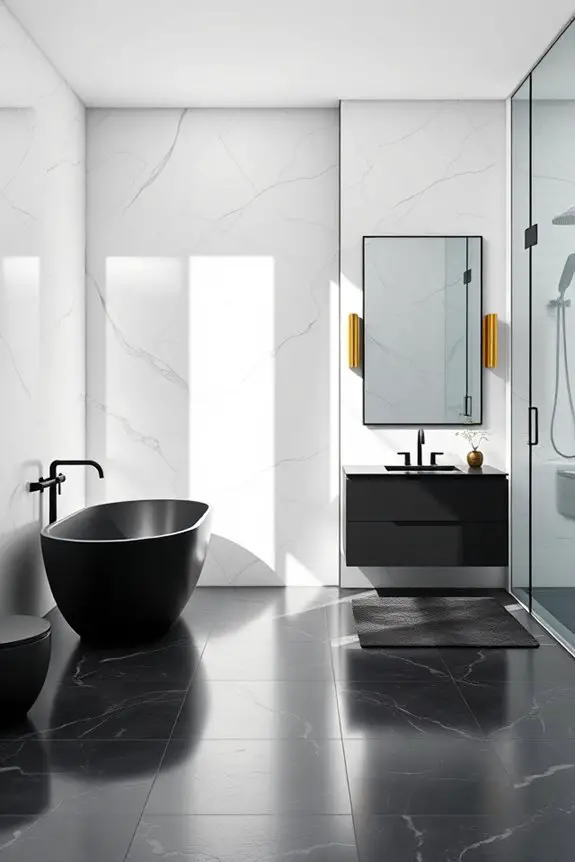 sleek black bathroom elegance