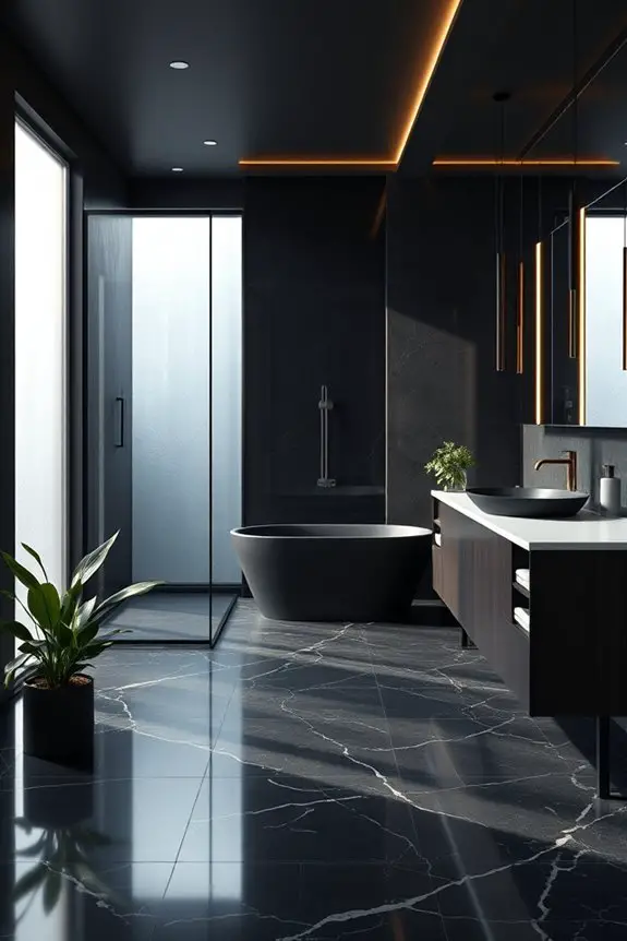 sleek black glass elegance