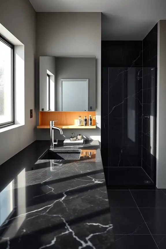 sleek black granite elegance