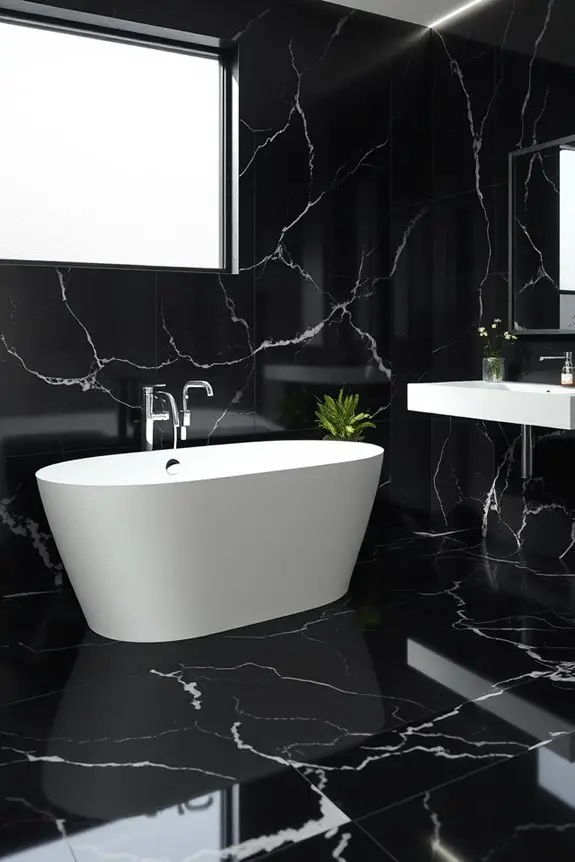 sleek black marble elegance