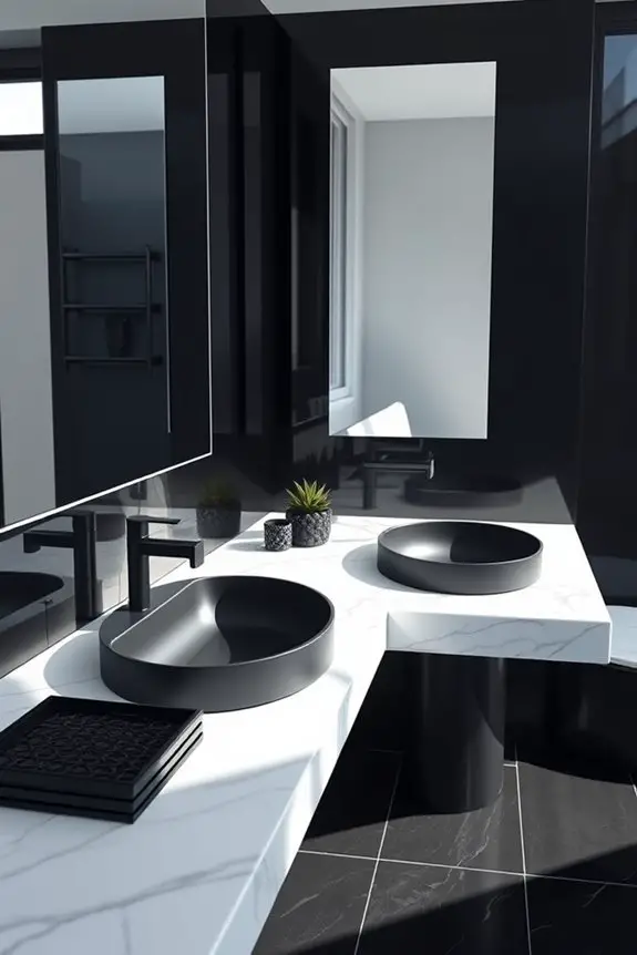 sleek black sink elegance