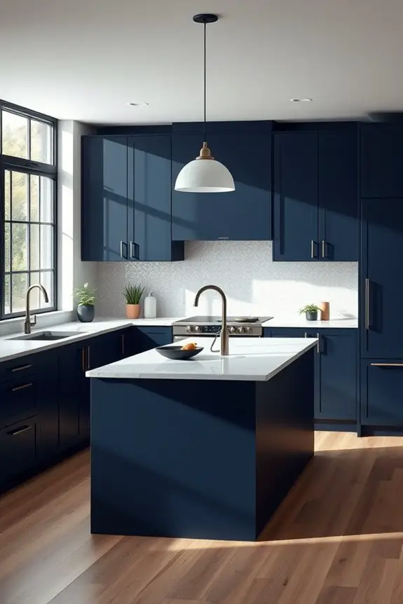 sleek dark blue minimalism