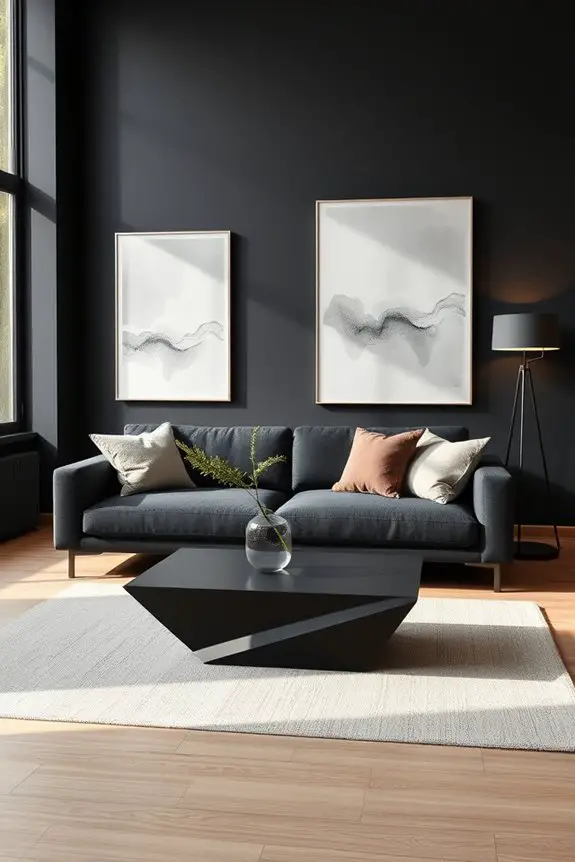 sleek ebony black minimalism