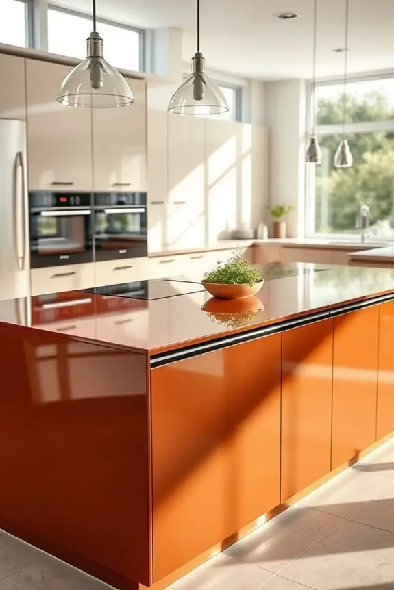 sleek elegant kitchen centerpiece