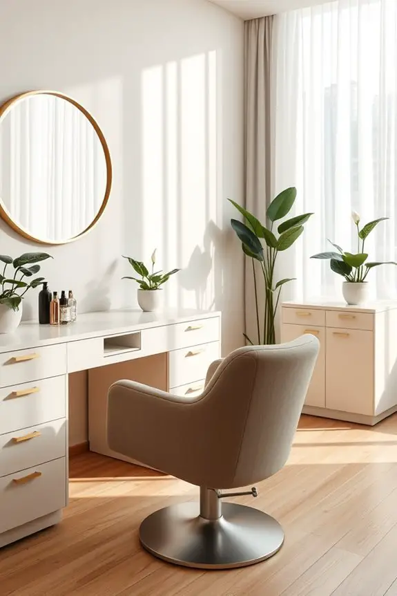 sleek ergonomic beauty stations
