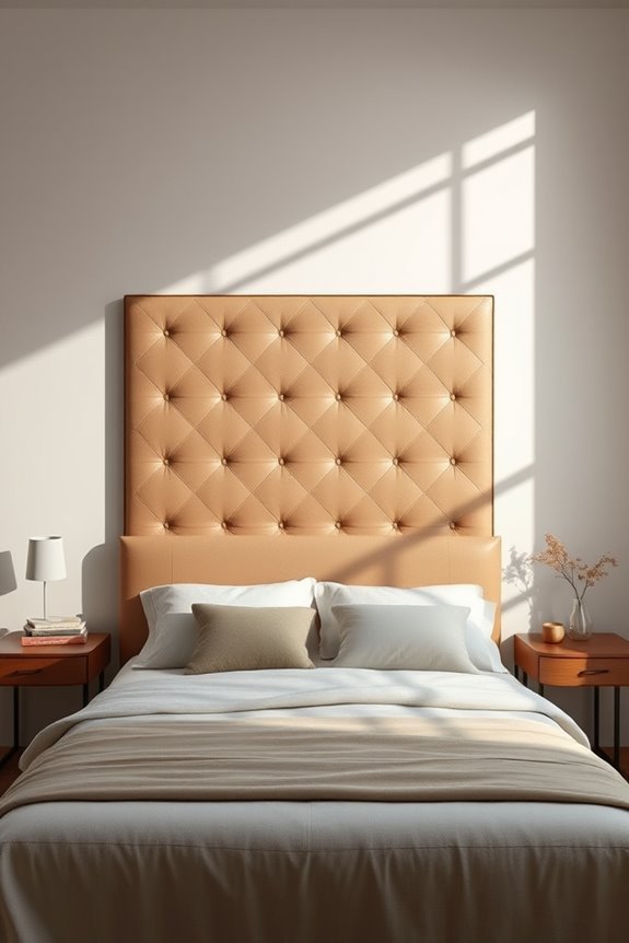 sleek faux leather headboard