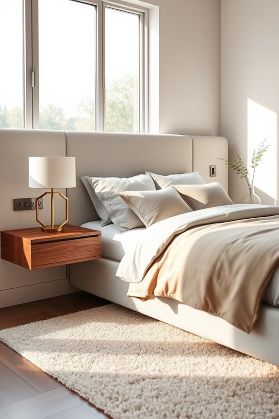 sleek floating nightstand design