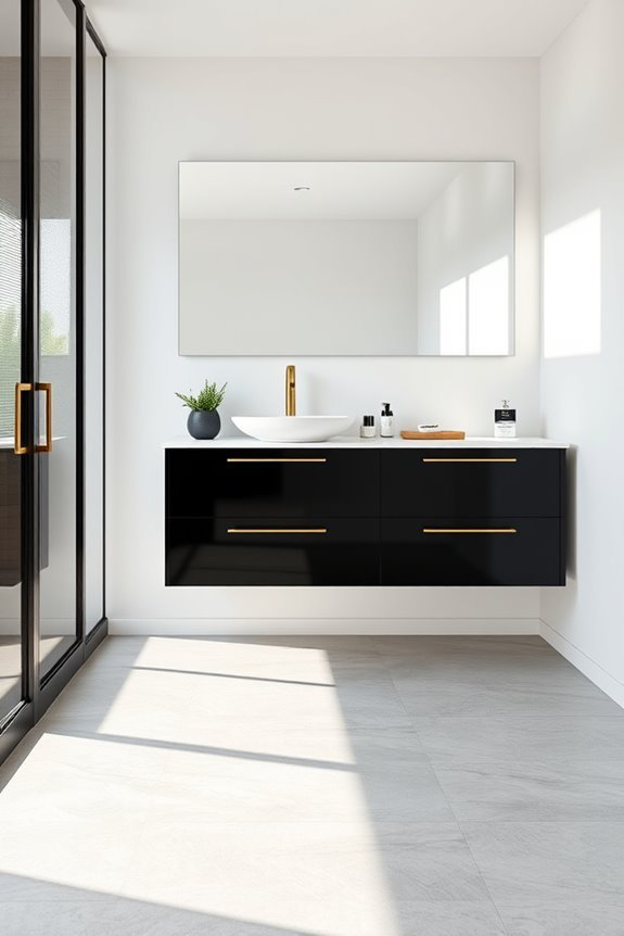 sleek floating vanity designs