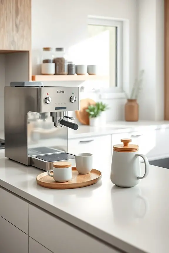 sleek functional coffee bar