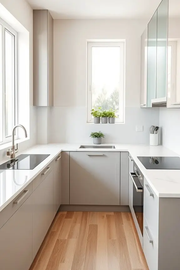 sleek functional corner kitchens