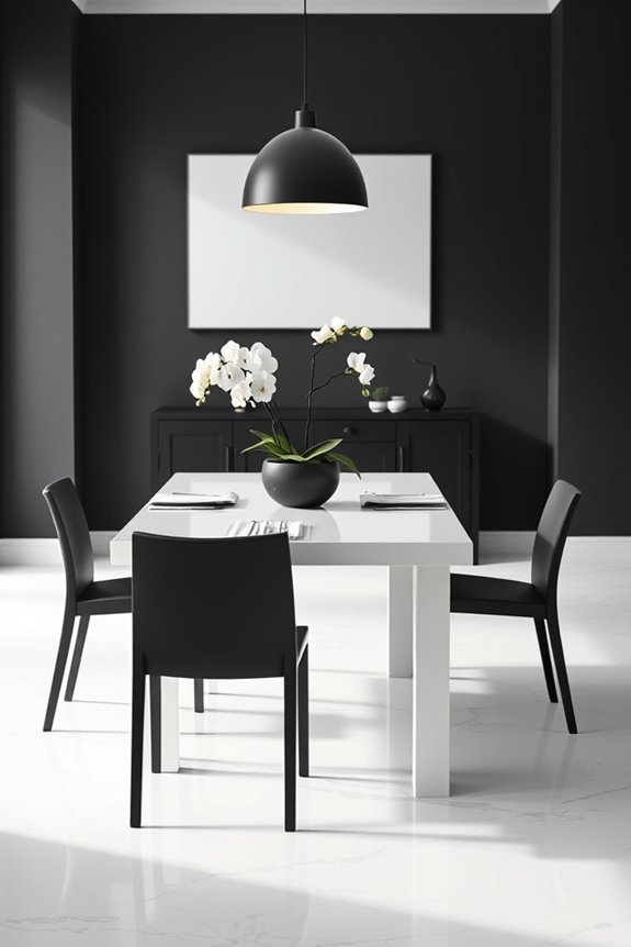 sleek functional minimalist dining