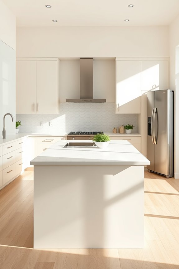 sleek functional minimalist kitchen