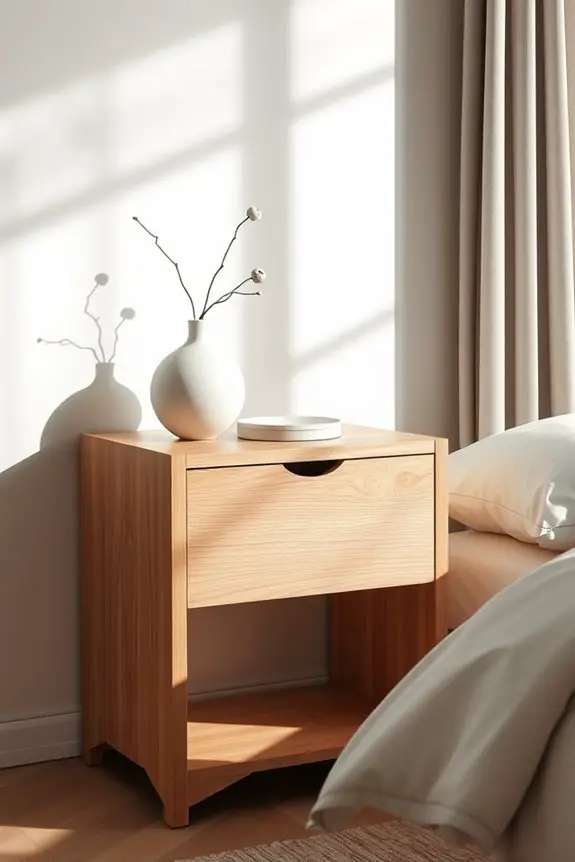 sleek functional minimalist nightstands