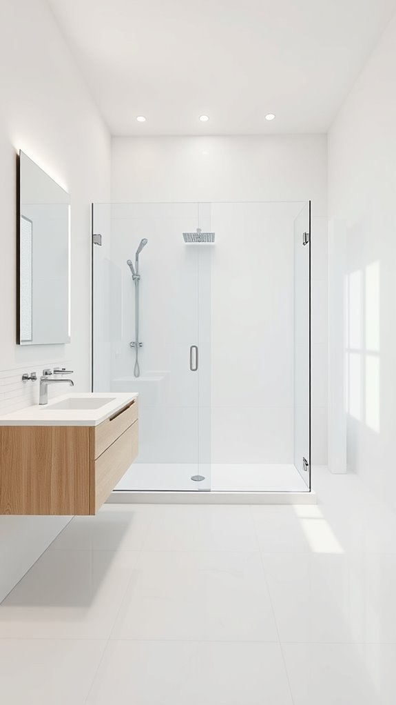 sleek functional minimalist showers