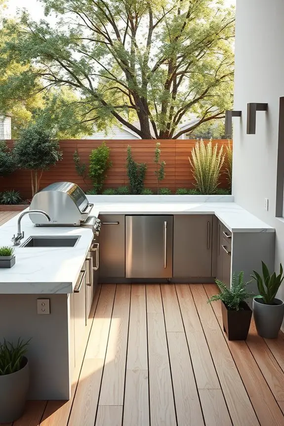 sleek functional outdoor kitchen