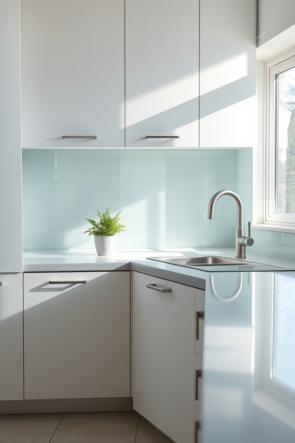 sleek glass backsplash elegance