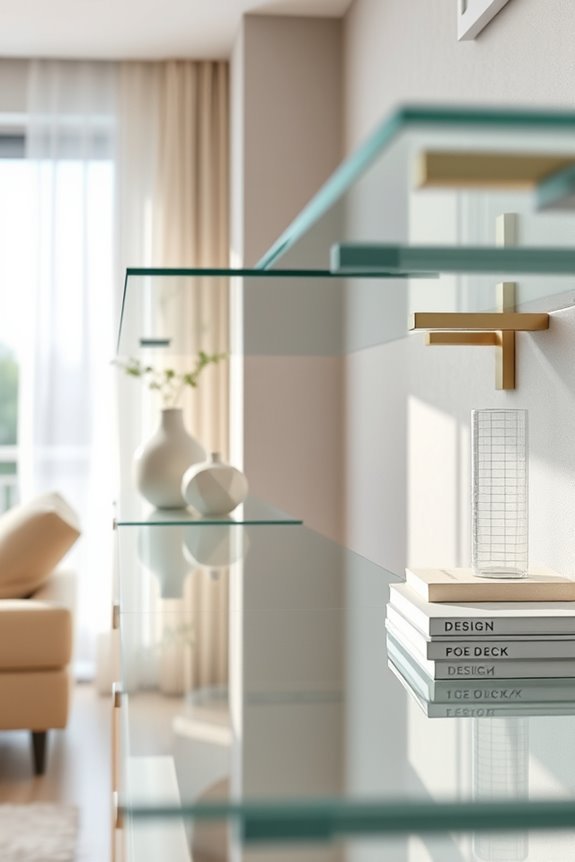 sleek glass shelves elevate decor