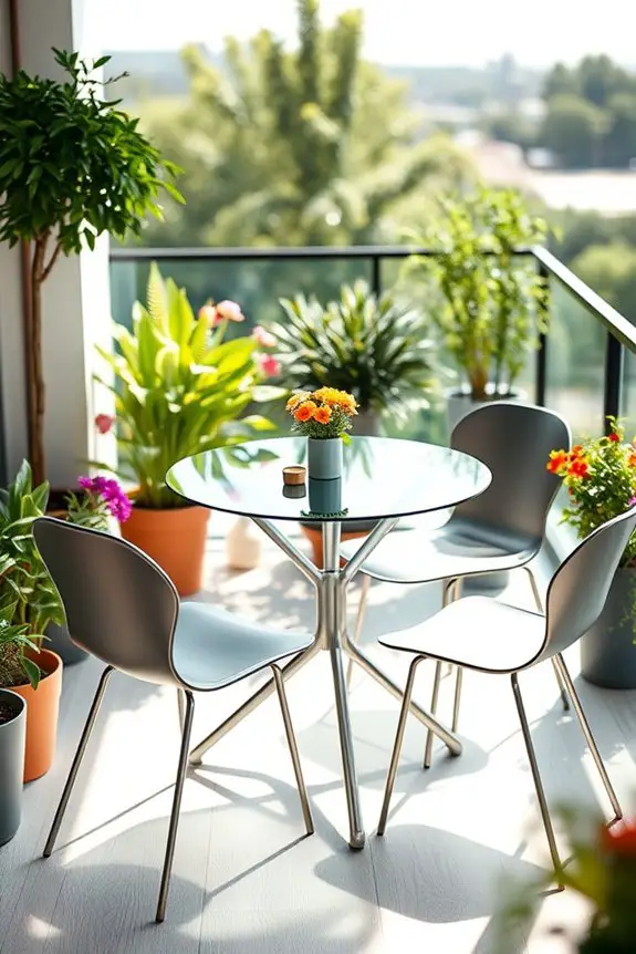 sleek glass table setup
