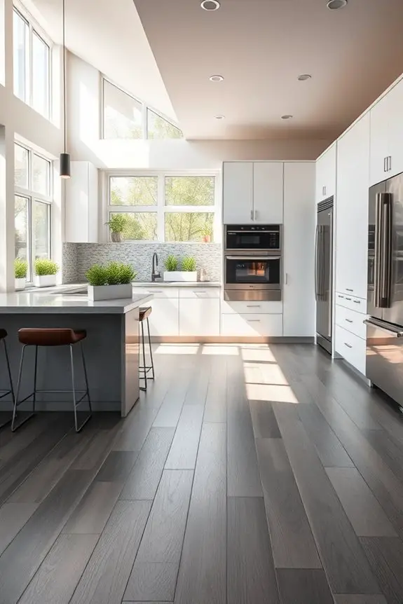 sleek gray and stainless