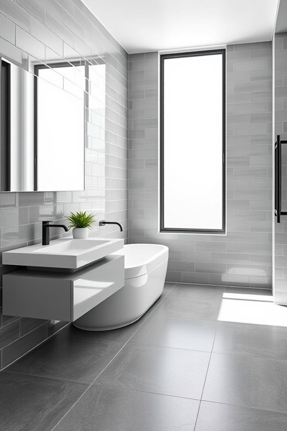 sleek gray subway tile elegance
