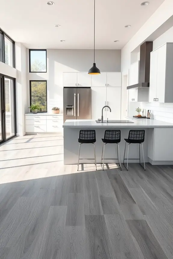 sleek gray wood kitchen