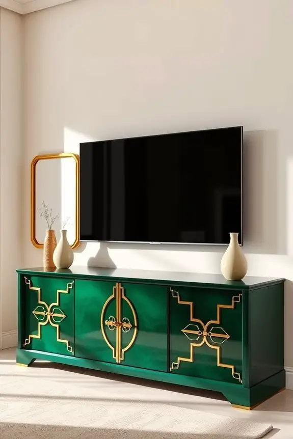 sleek green gold elegance