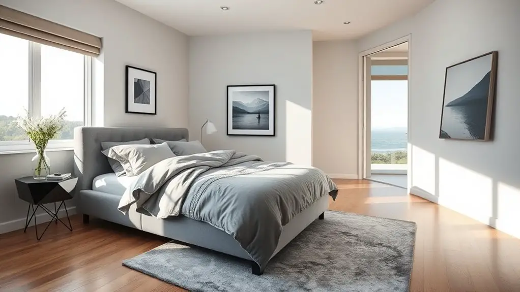 sleek grey bedroom designs