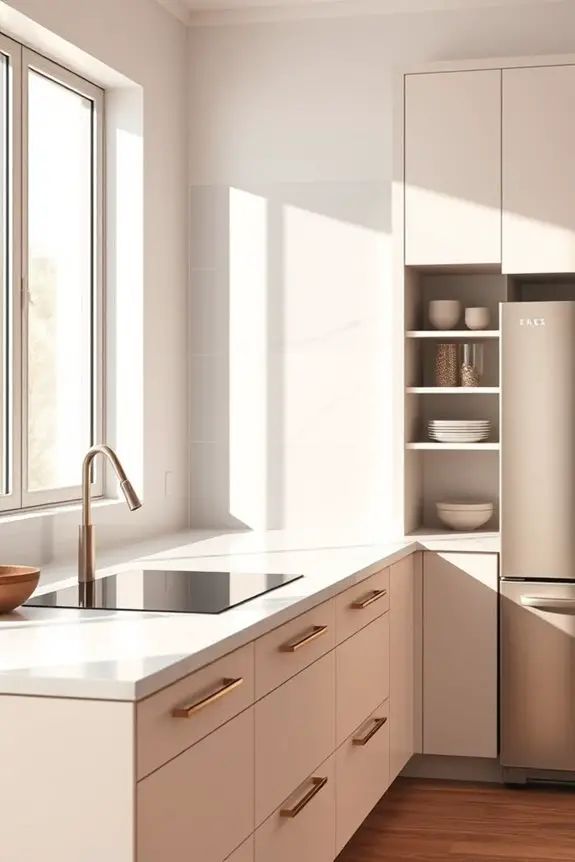 sleek hardware enhances kitchens