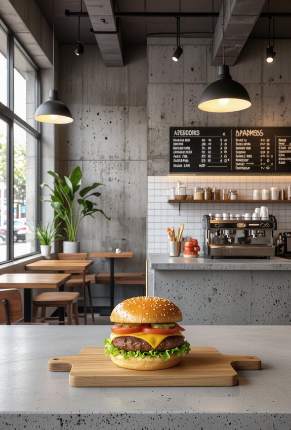 sleek industrial concrete and steel