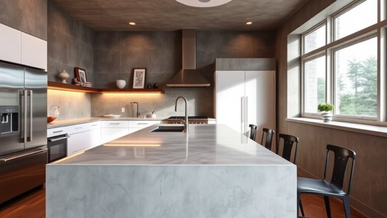 sleek industrial concrete kitchens