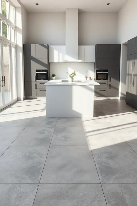 sleek industrial kitchen tiles