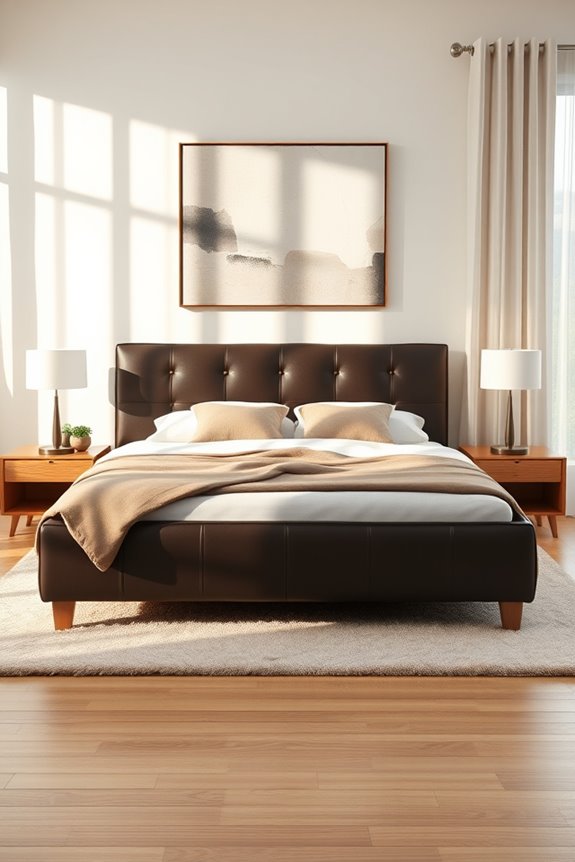 sleek leather beds elegance