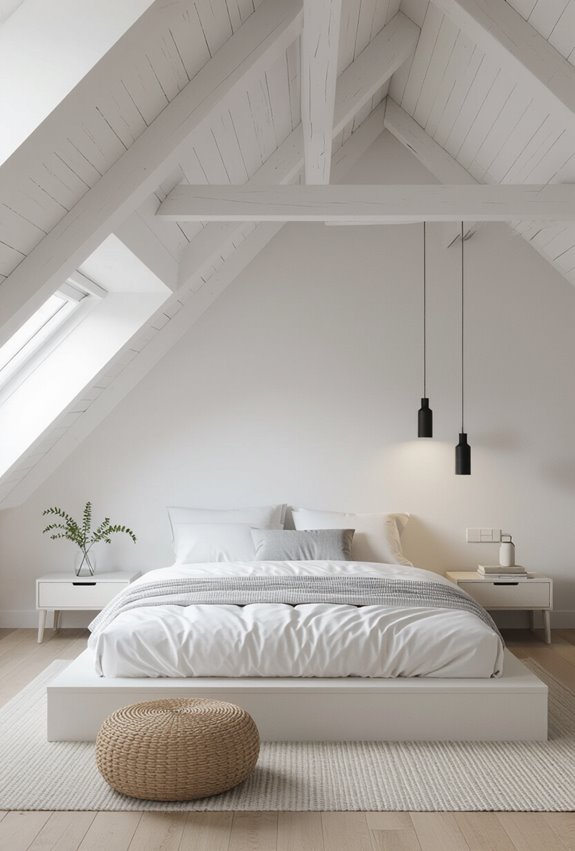 sleek minimal attic lighting