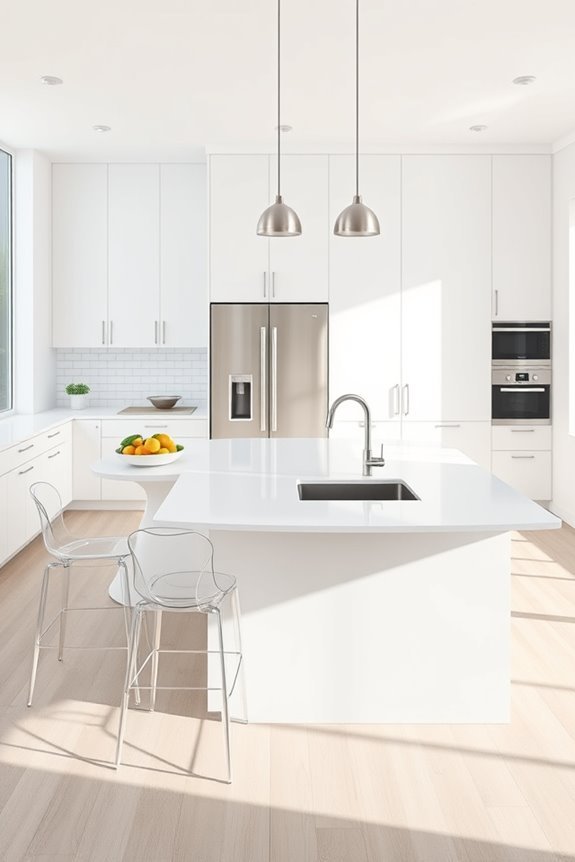 sleek minimalism enhances kitchen design