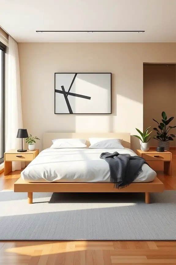 sleek minimalist bedroom design