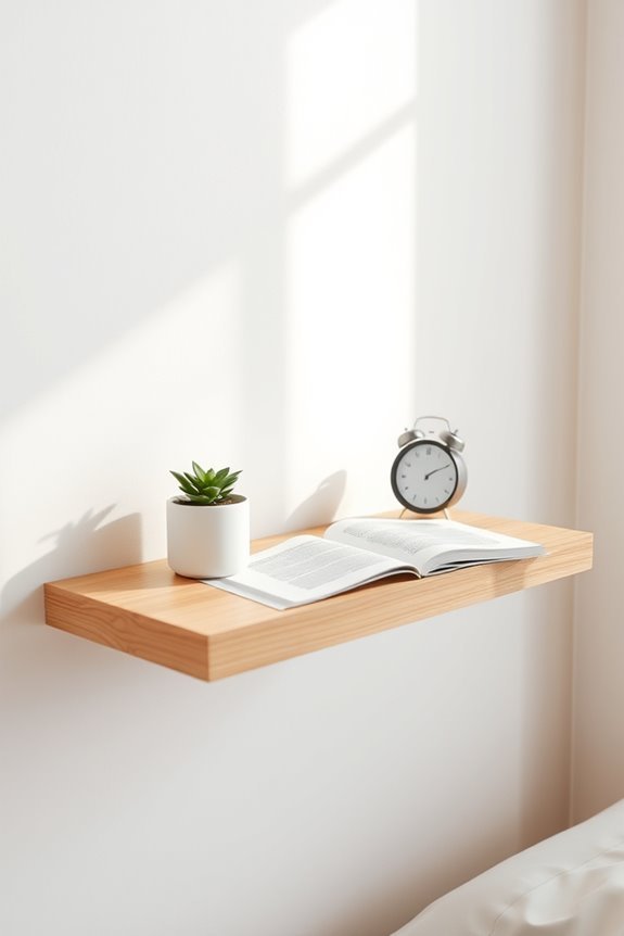 sleek minimalist bedside shelf