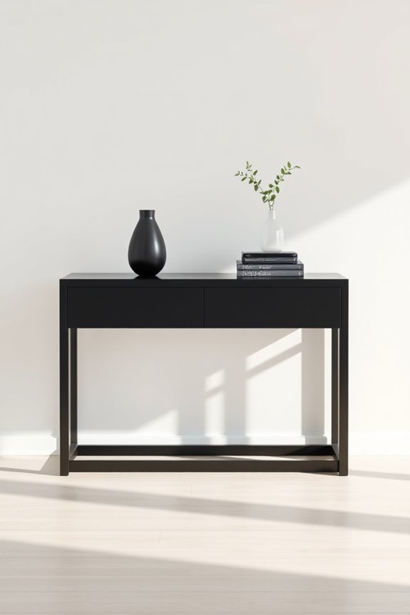 sleek minimalist black console
