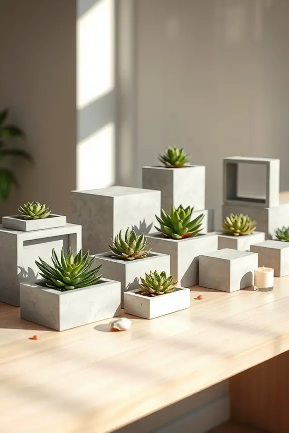 sleek minimalist concrete decor