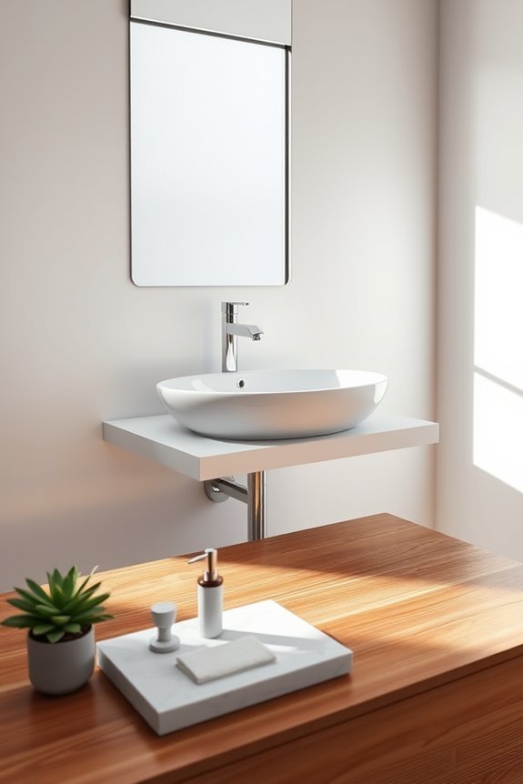 sleek minimalist floating sinks