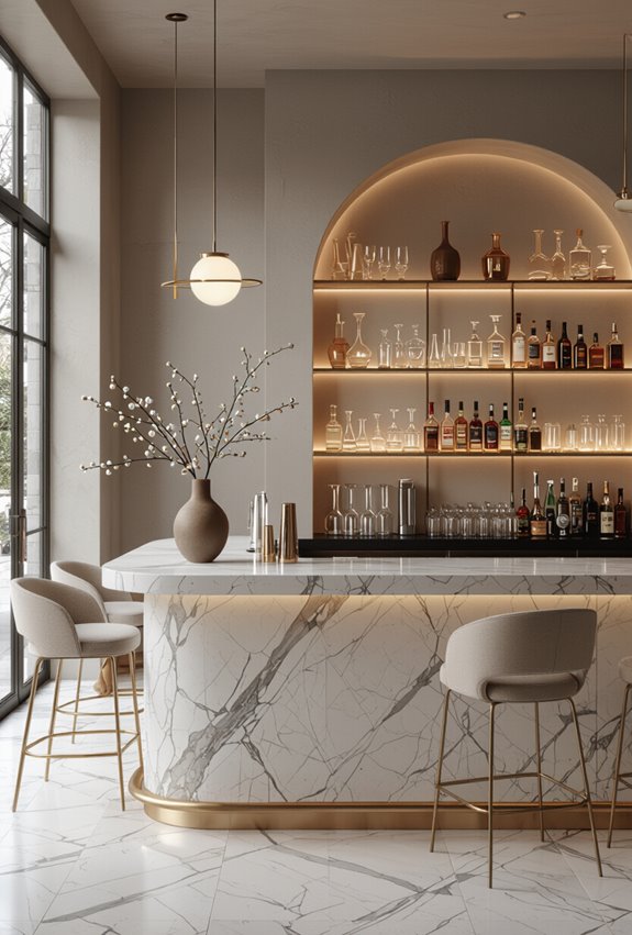 sleek minimalist modern cocktail lounge