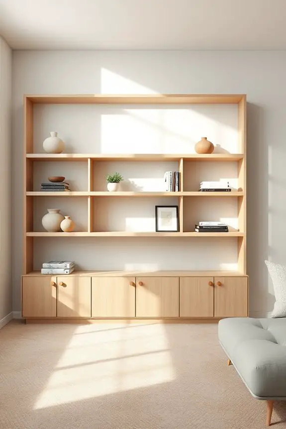 sleek minimalist shelving design