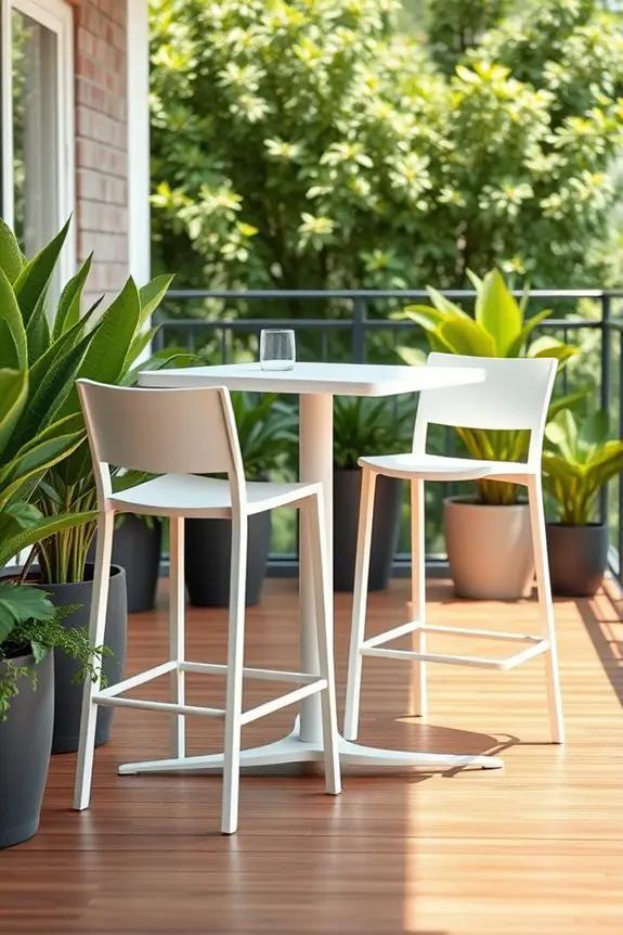 sleek minimalistic outdoor dining