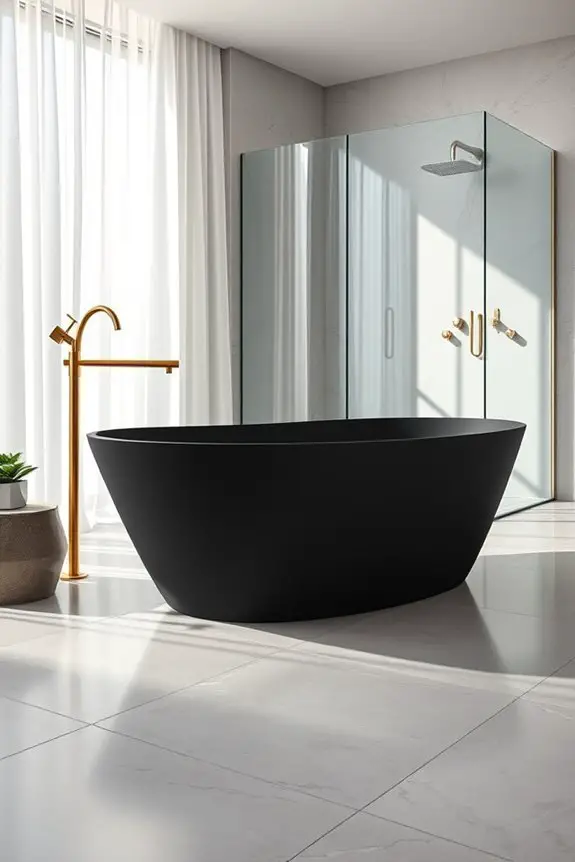 sleek modern black bathtubs