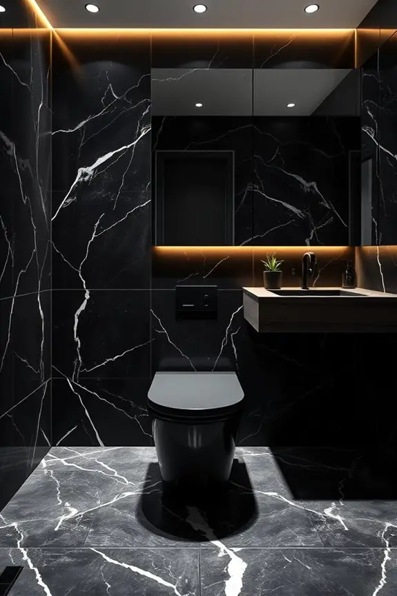 sleek modern black toilets