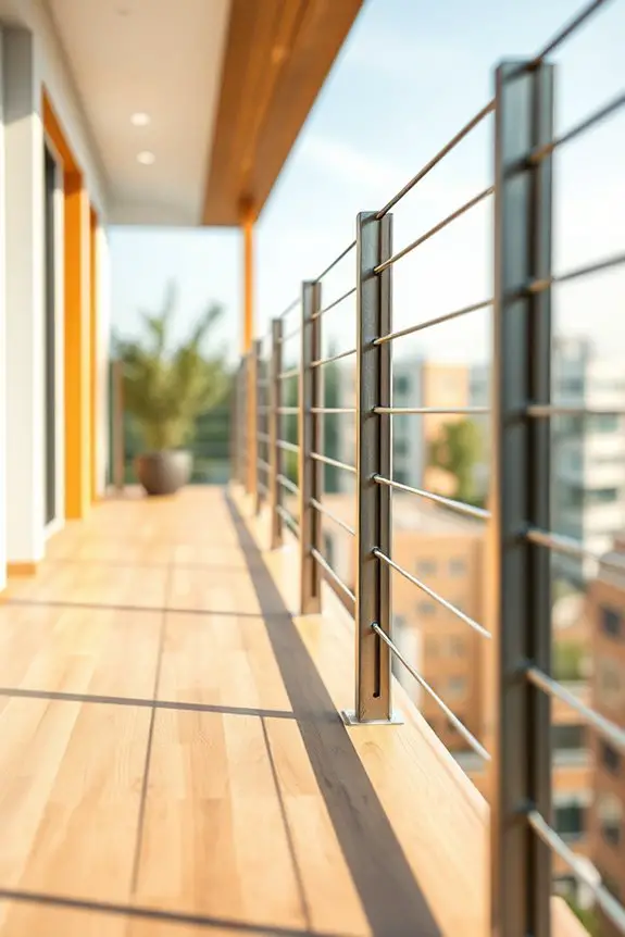 sleek modern cable railings